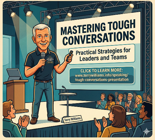 cartoon Terry on stage